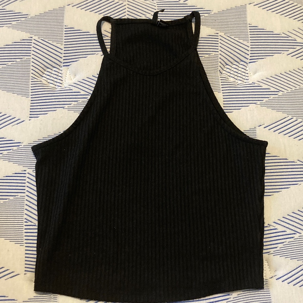 Black Ribbed Tank Top